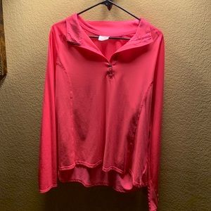 Pink yoga jacket with thumb holes 2xl